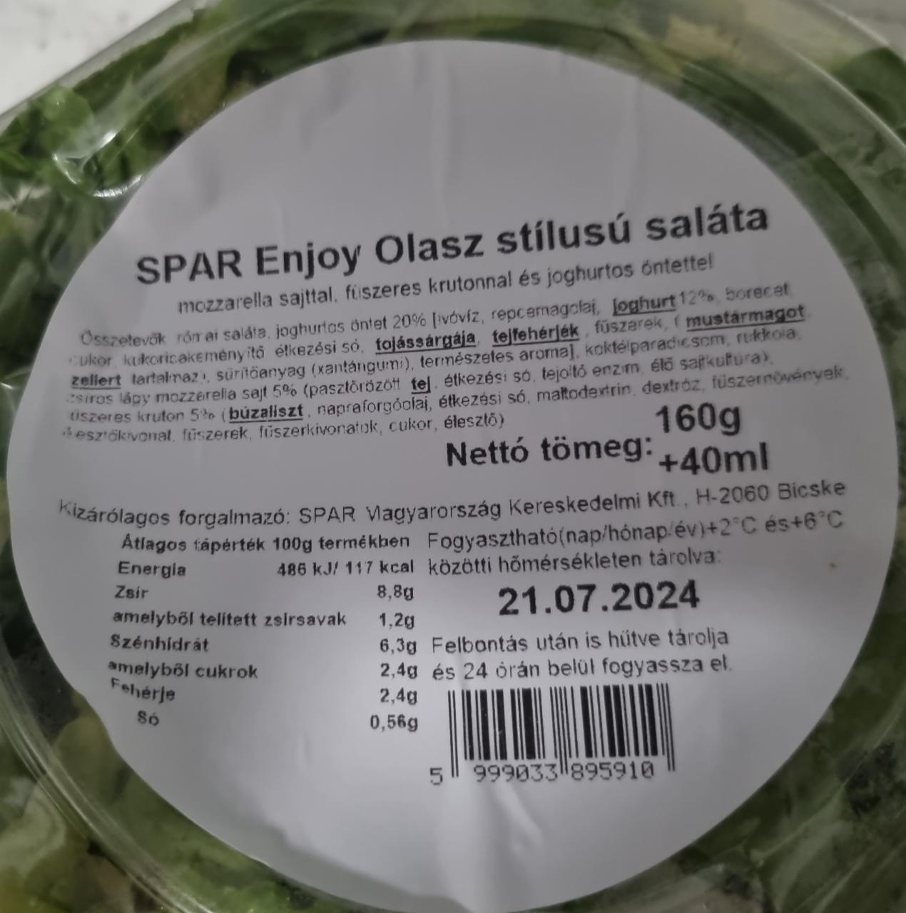 Képek - Olasz stílusú saláta Spar Enjoy