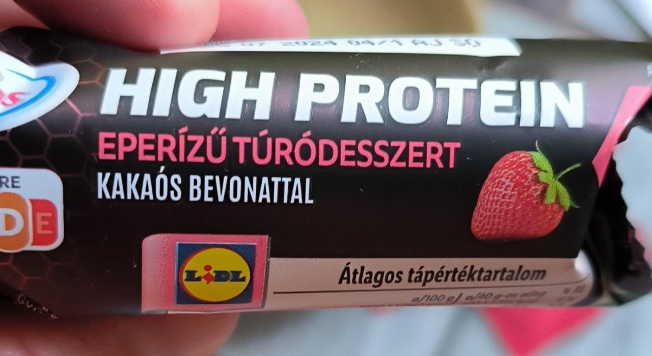 Képek - High protein eperízű turódesszert kakaós bevonattal Pilos