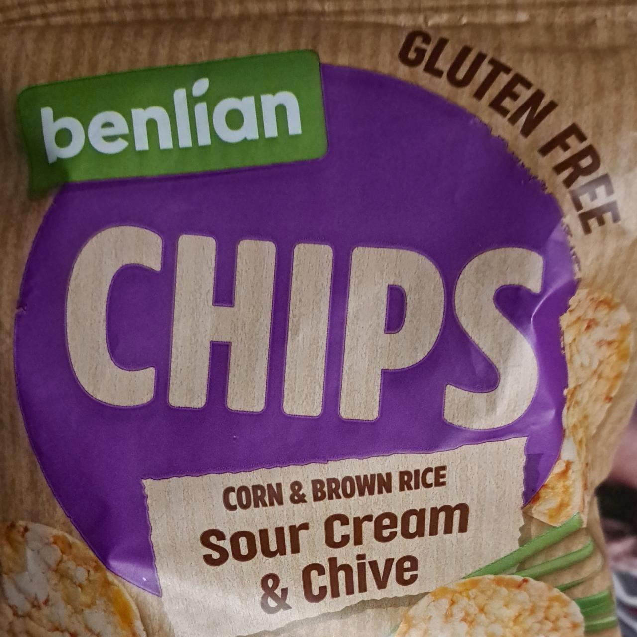 Képek - Chips corn & brown rice Sour cream & chive Benlian