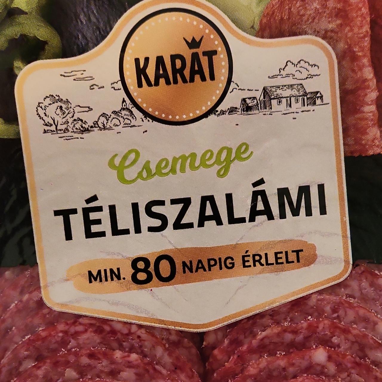 Képek - Csemege téliszalámi Karát