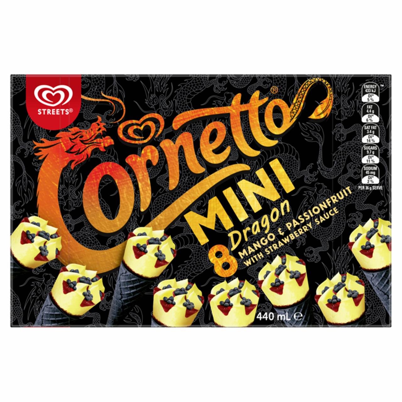 Képek - Cornetto Mini multipack jégkrém Sárkány Mangós-Epres 8 x 55 ml (440 ml)