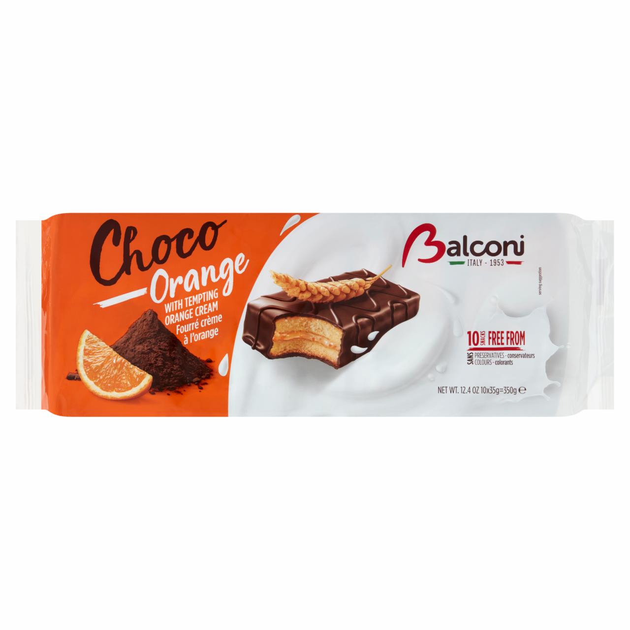 Képek - Balconi Choco Orange naranccsal töltött édes sütőipari termék 10 x 35 g (350 g)