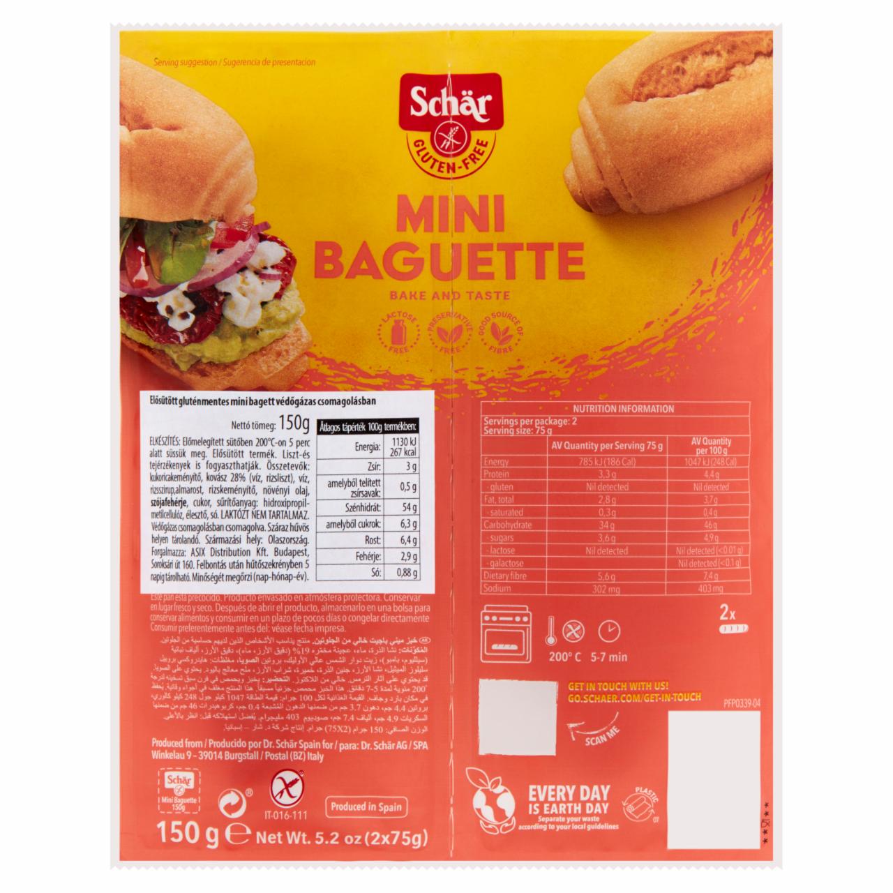 Képek - Schär elősütött gluténmentes mini bagett 2 x 75 g (150 g)