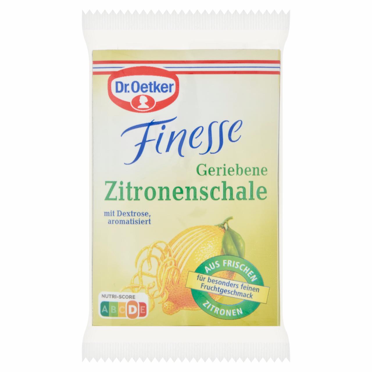 Képek - Dr. Oetker Finesse reszelt citromhéj, dextrózzal és aromával 3 x 6 g (18 g)