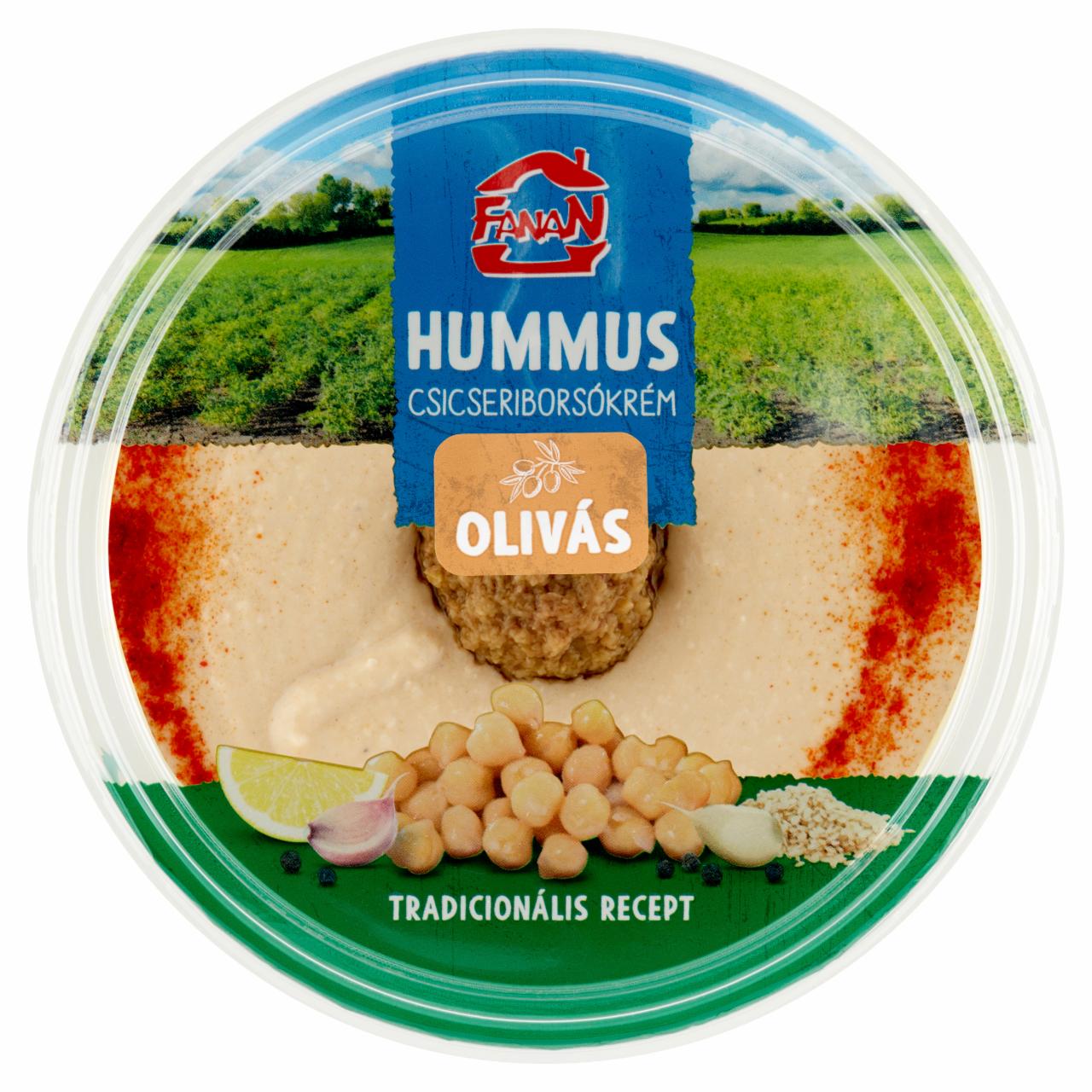 Képek - Fanan hummus olivás csicseriborsó krém 250 g