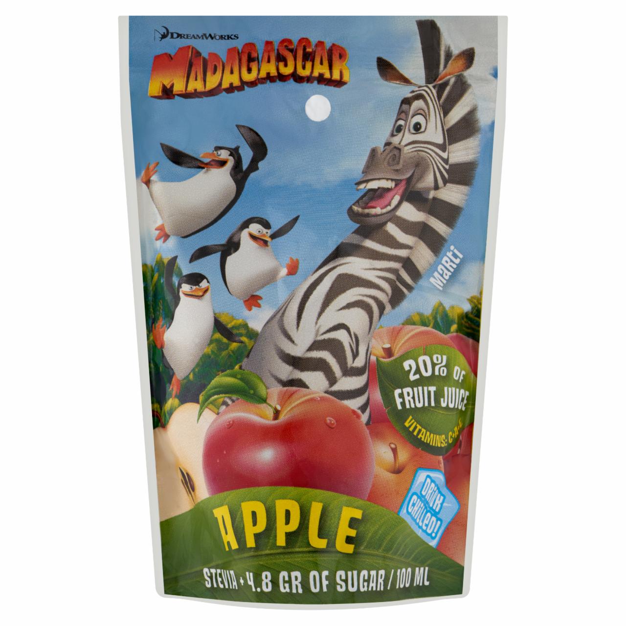 Képek - Dreamworks Madagascar Apple szénsavmentes almaital gyümölcslé-tartalommal és vitaminokkal 200 ml 