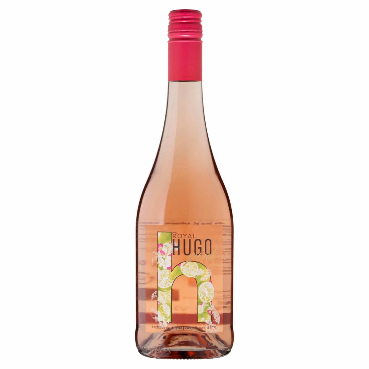 Képek - Royal Hugo Pink bodzavirág- és lime ízű, szénsavas, ízesített boralapú ital 7,3% 750 ml