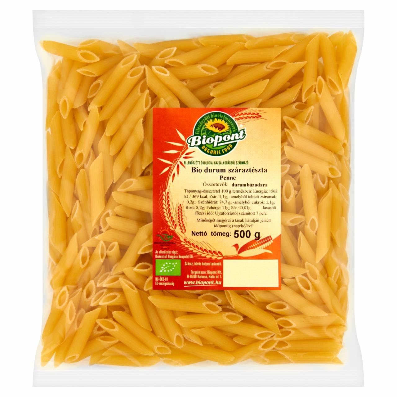 Képek - Biopont BIO penne durum száraztészta 500 g