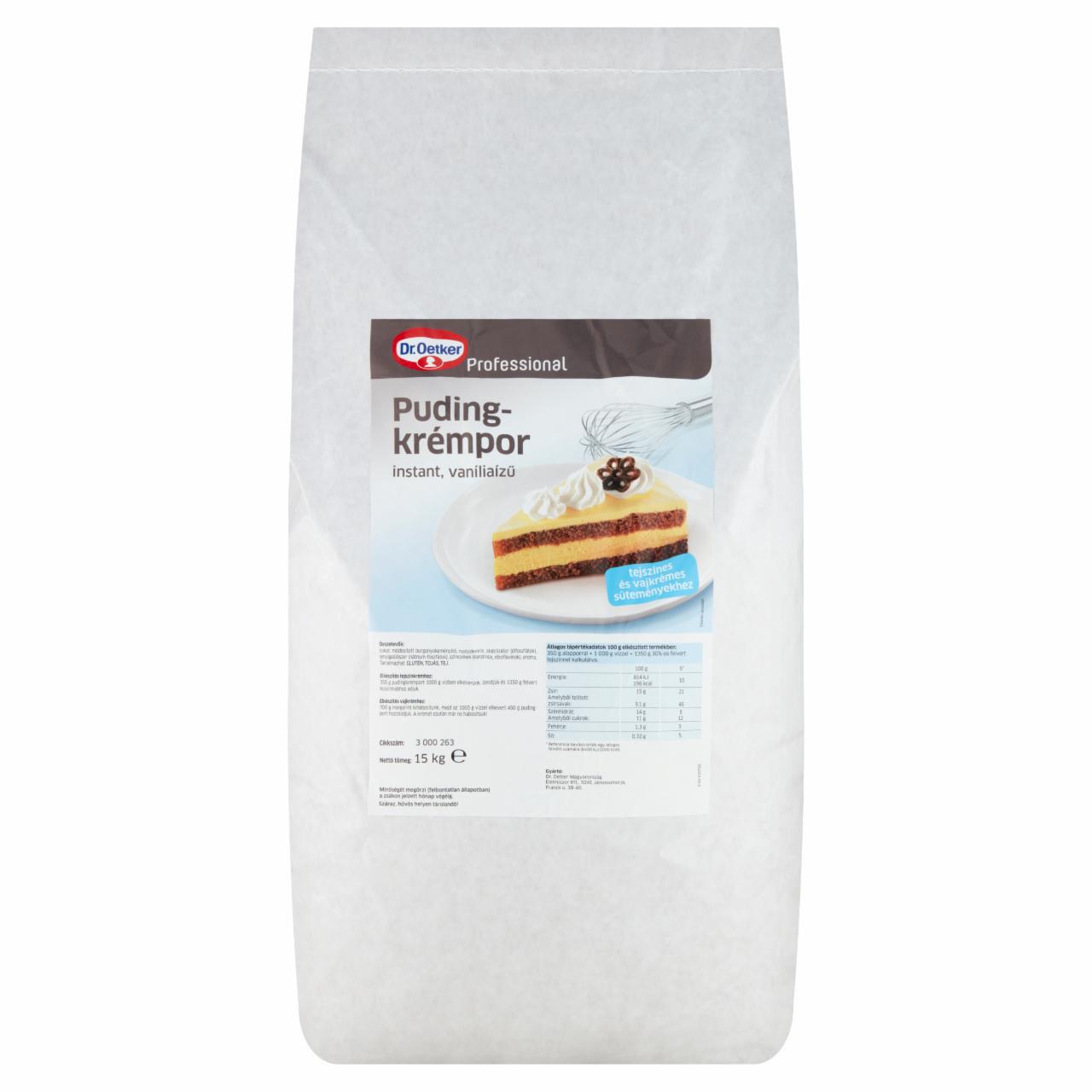 Képek - Dr. Oetker Professional instant vaníliaízű pudingkrémpor 15 kg