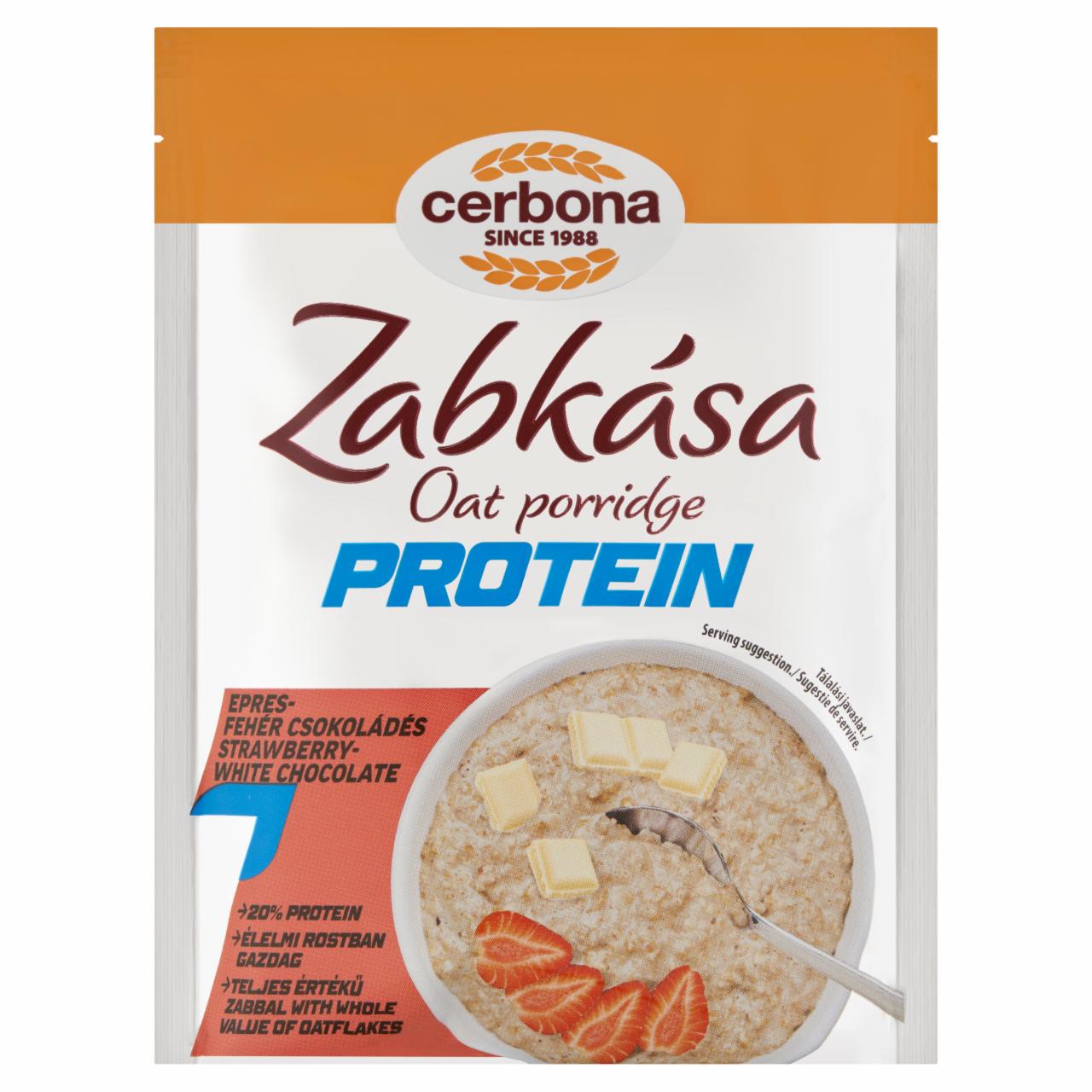 Képek - Cerbona Protein fehérjében gazdag epres-fehér csokoládés zabkása 60 g