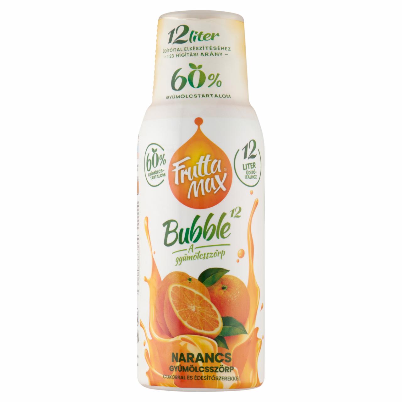 Képek - FruttaMax Bubble¹² narancs gyümölcsszörp cukorral és édesítőszerekkel 500 ml