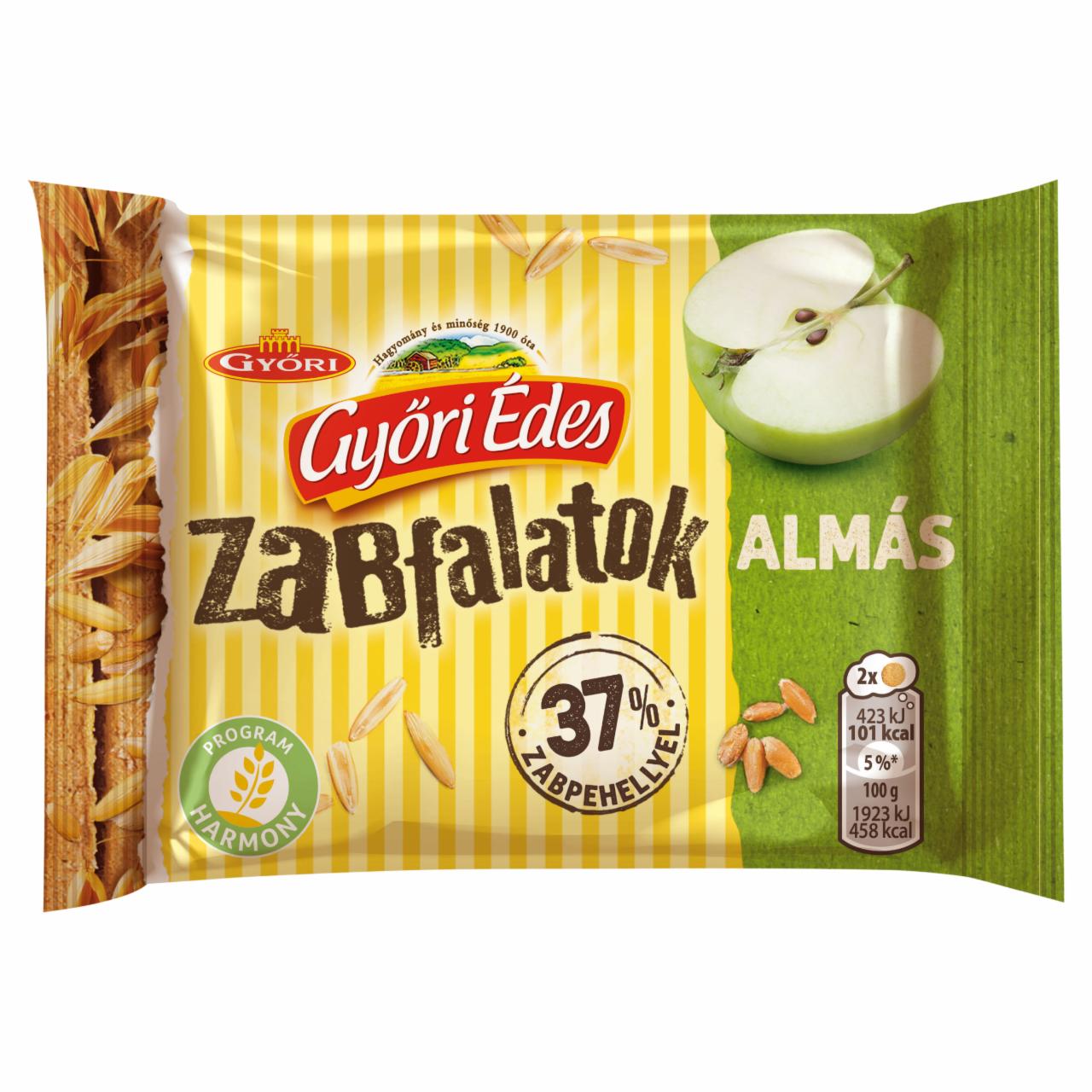 Képek - Győri Édes Zabfalatok almás, zabpelyhes, omlós keksz 44 g 