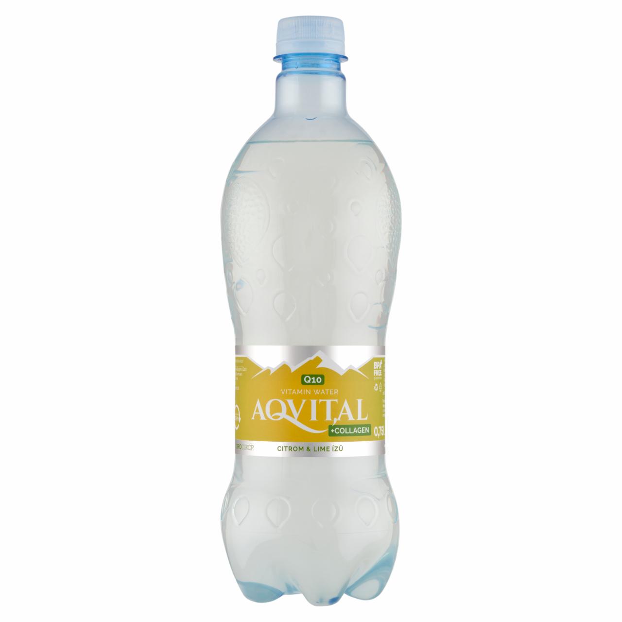 Képek - Aqvital citrom & lime ízű természetes ásványvíz alapú enyhén szénsavas üdítőital 0,75 l