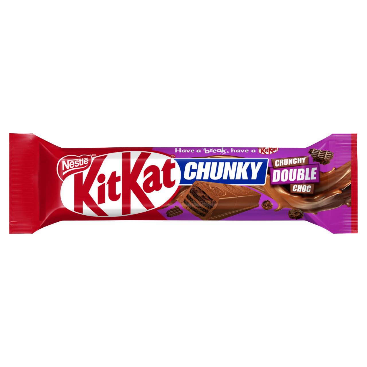 Képek - KitKat Chunky ropogós ostya tejcsokoládés krémmel és kakaós rizspehellyel tejcsokoládéban 42 g