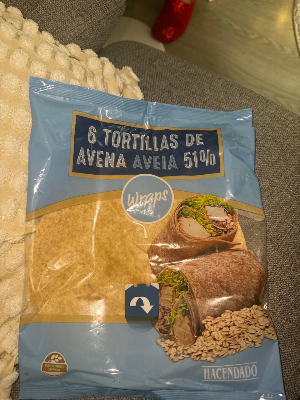 Képek - 6 tortillas de avena aveia 51% wraps Hacendado