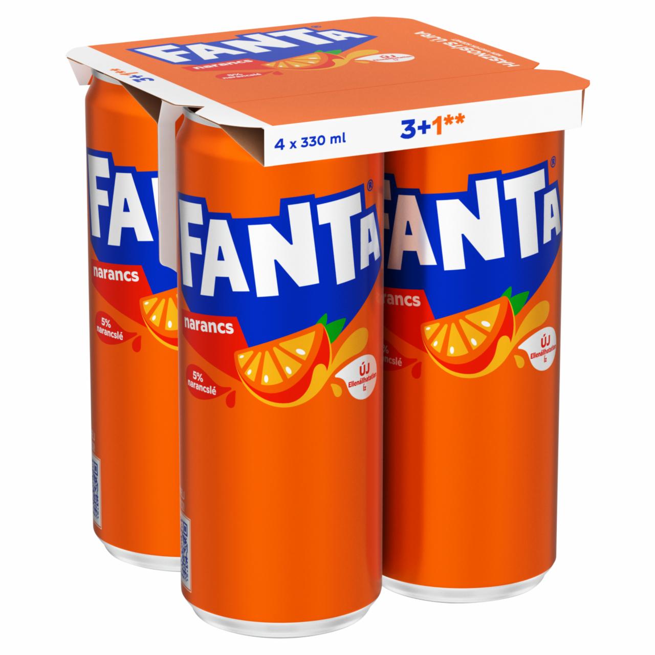 Képek - Fanta szénsavas narancsízű üdítőital 4 x 330 ml