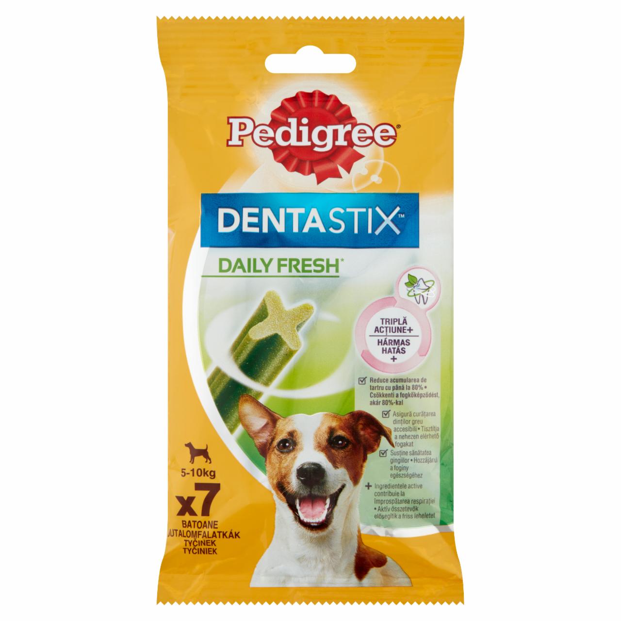 Képek - Pedigree DentaStix Daily Fresh kiegészítő eledel 4 hónapnál idősebb kutyák számára 5-10 kg 110 g