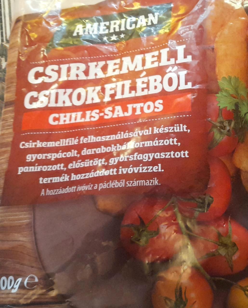 Képek - Csirkemell csíkok filéből chilis-sajtos American