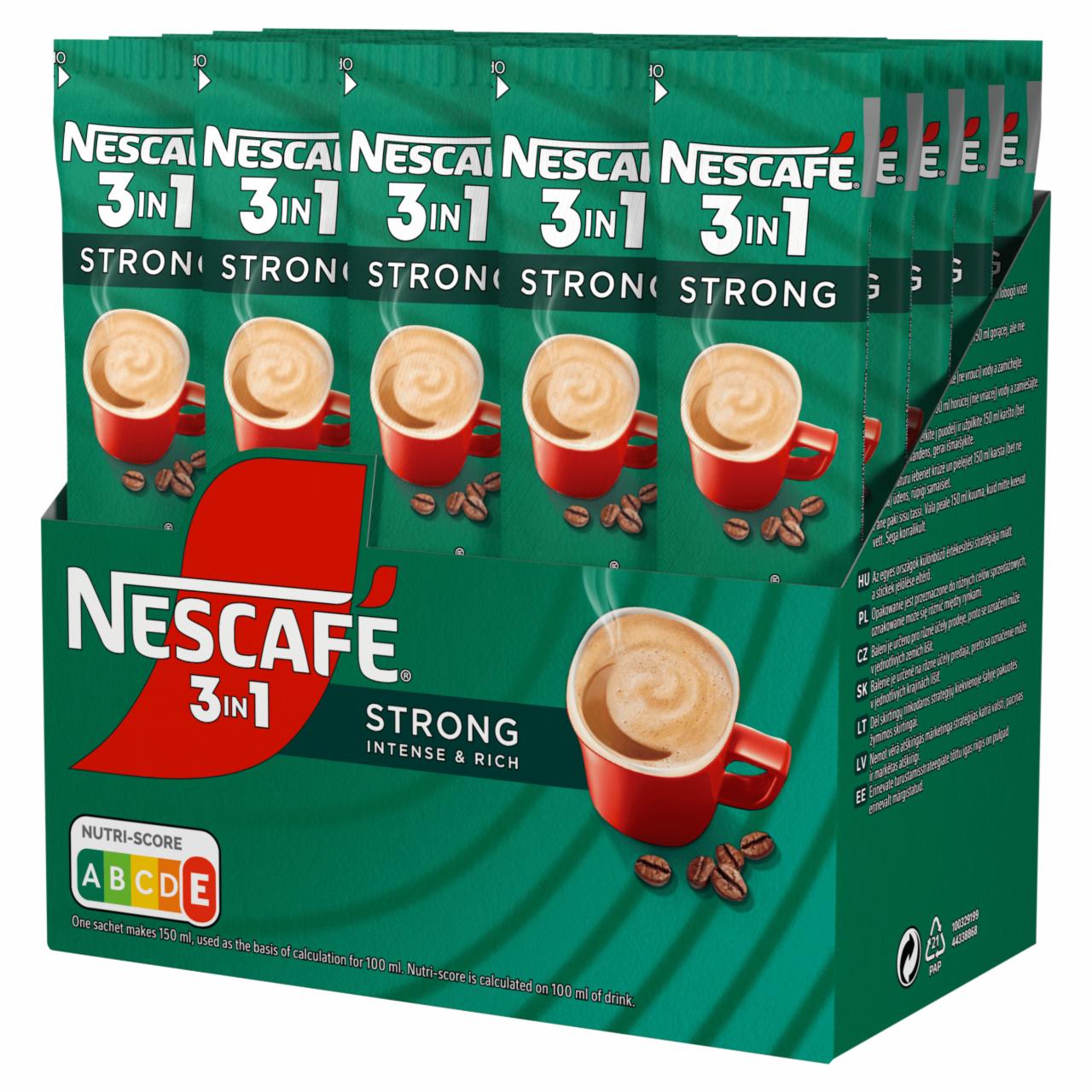 Képek - NESCAFÉ 3in1 Strong azonnal oldódó kávéspecialitás 28 x 16 g (448 g)