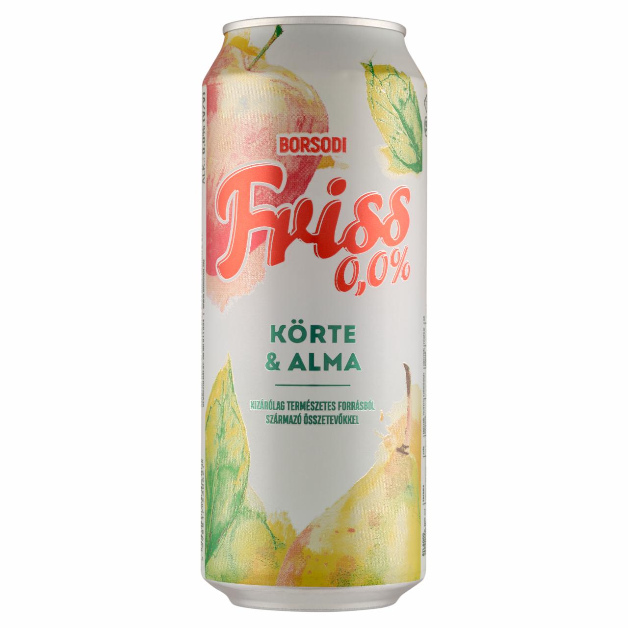 Képek - Borsodi Friss 0,0% körte-alma ízű ital és alkoholmentes világos sör keveréke 0,5 l