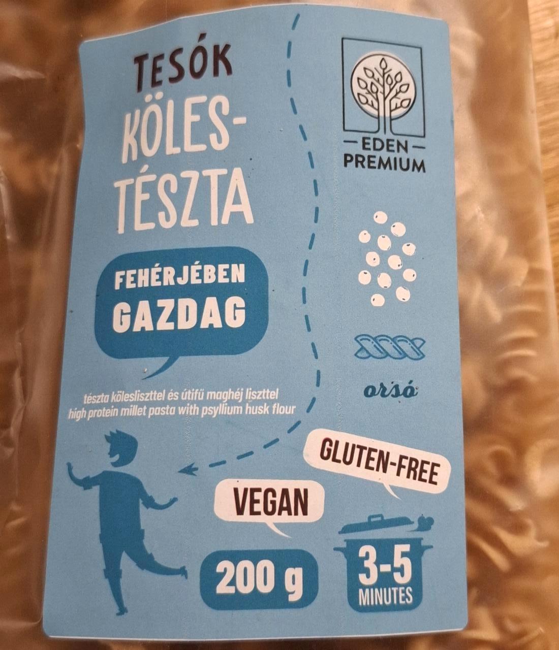 Képek - Tesók köles-tészta fehérjében gazdag Eden Premium