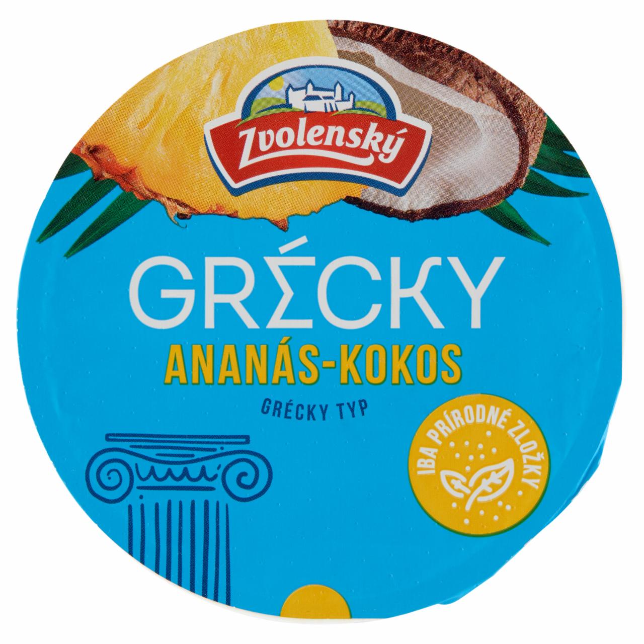 Képek - Zvolenský Real Nature görög stílusú zsíros joghurt ananász-kókusz ízesítéssel 125 g