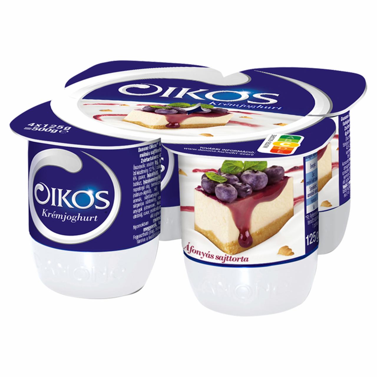 Képek - Danone Oikos Görög élőflórás áfonyás sajttorta ízű krémjoghurt 4 x 125 g