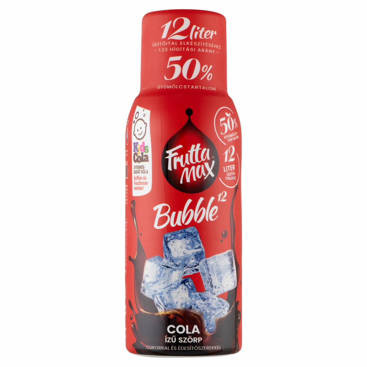 Képek - FruttaMax Bubble¹² Kids Cola cola ízű szörp cukorral és édesítőszerekkel 500 ml