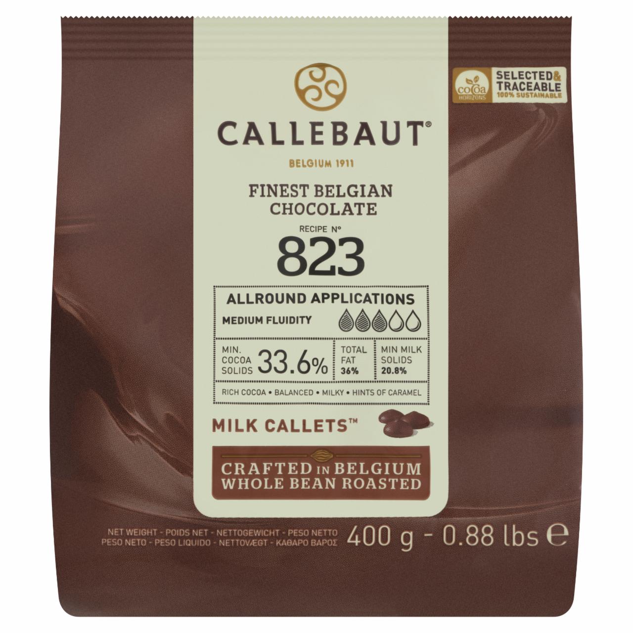 Képek - Callebaut 823NV tejcsokoládé pasztillák 400 g