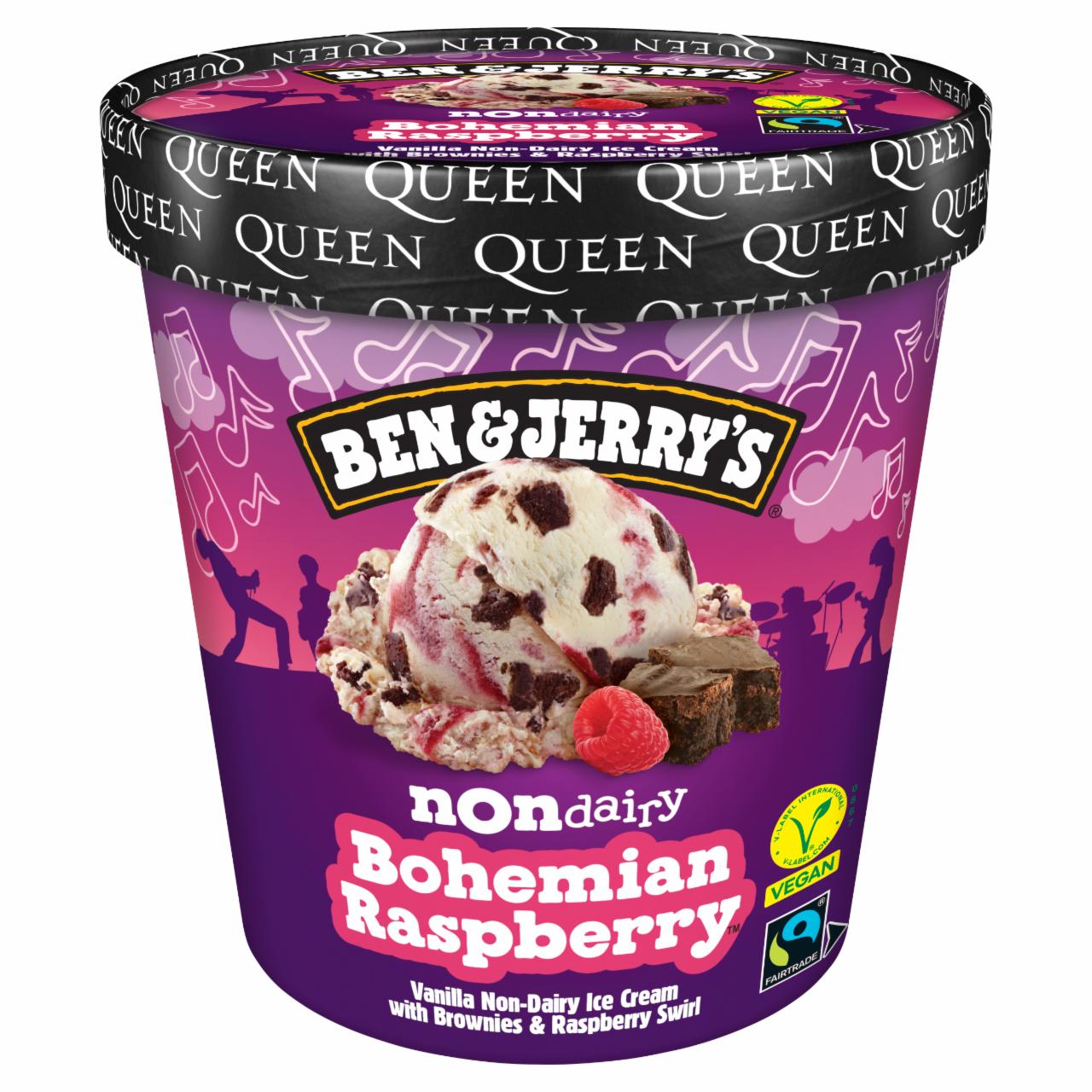 Képek - Ben & Jerry's Bohemian Raspberry vanília ízű jégkrém kakaós brownie sütemény darabokkal 465 ml