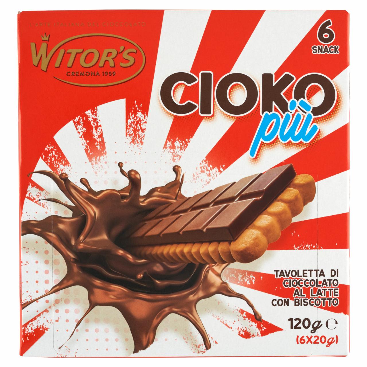 Képek - Witor's keksz tejcsokoládéval 6 x 20 g (120 g)