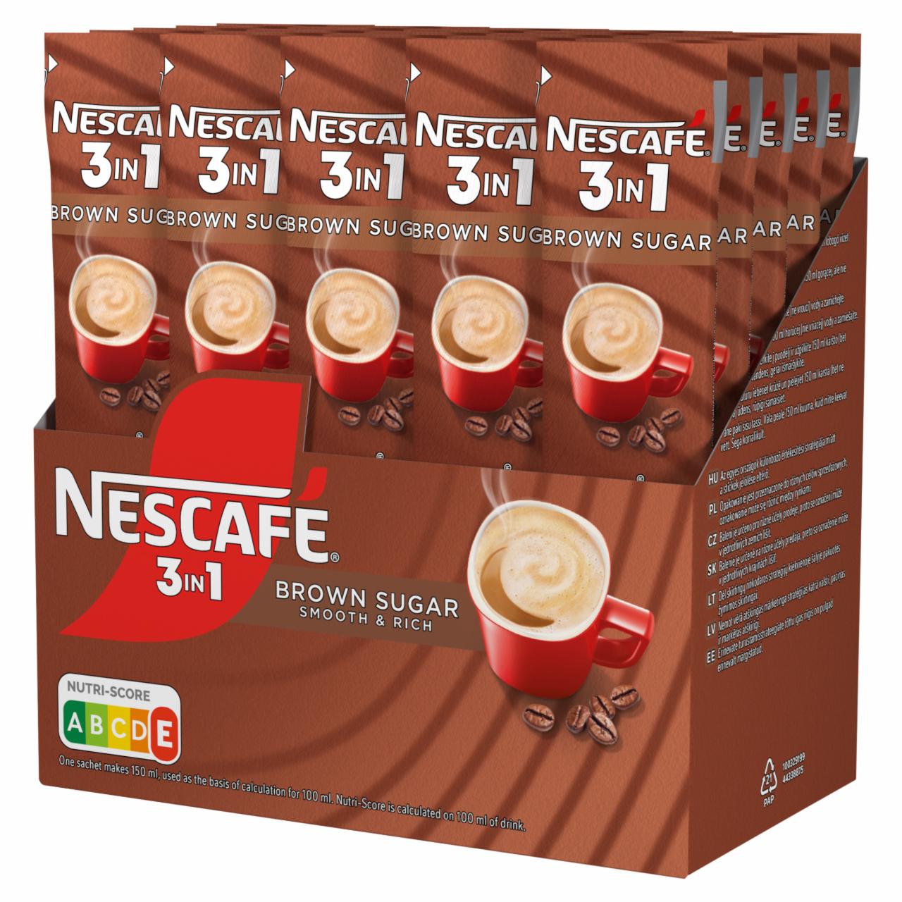 Képek - NESCAFÉ 3in1 Brown Sugar azonnal oldódó kávéspecialitás barna cukorral 28 x 16,5 g (462 g)