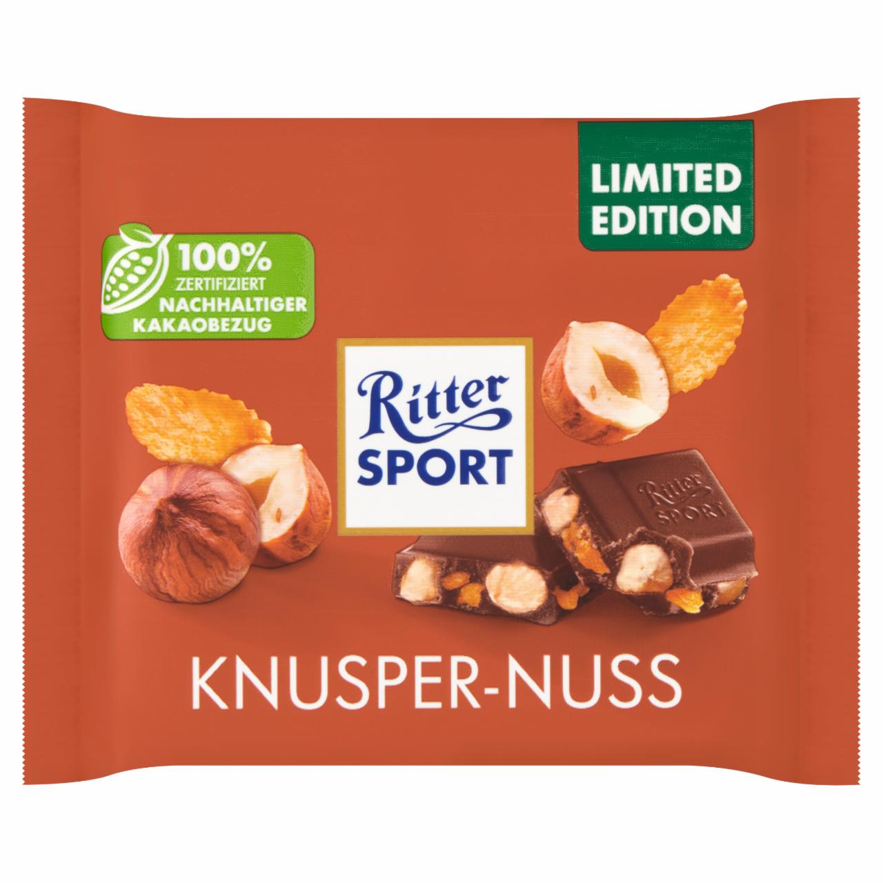 Képek - Ritter Sport tejcsokoládé egész mogyoróval és kukoricapehellyel 100 g