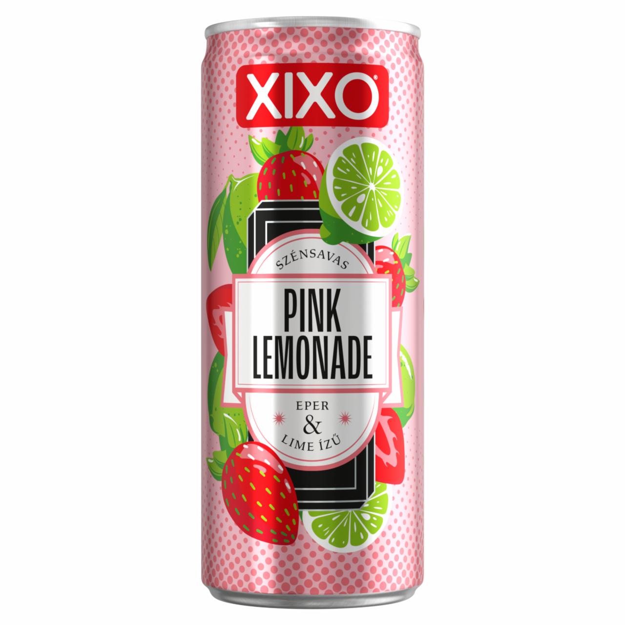 Képek - XIXO Pink Lemonade eper- és limeízű, szénsavas üdítőital cukorral és édesítőszerrel 250 ml