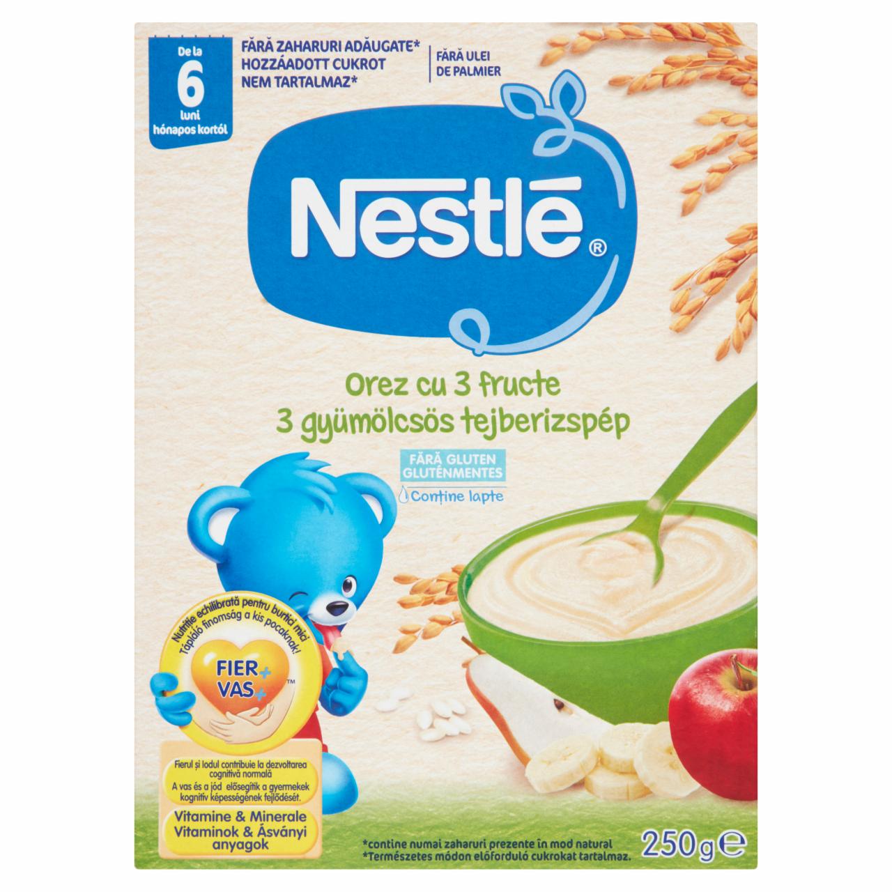 Képek - Nestlé 3 gyümölcsös tejberizspép 6 hónapos kortól 250 g