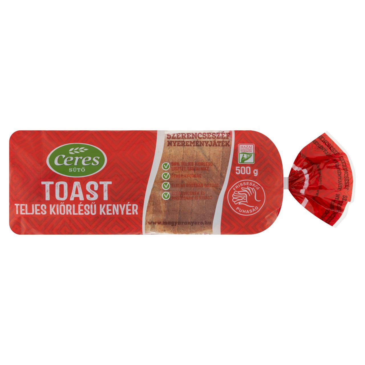 Képek - Ceres toast teljes kiőrlésű kenyér 500 g