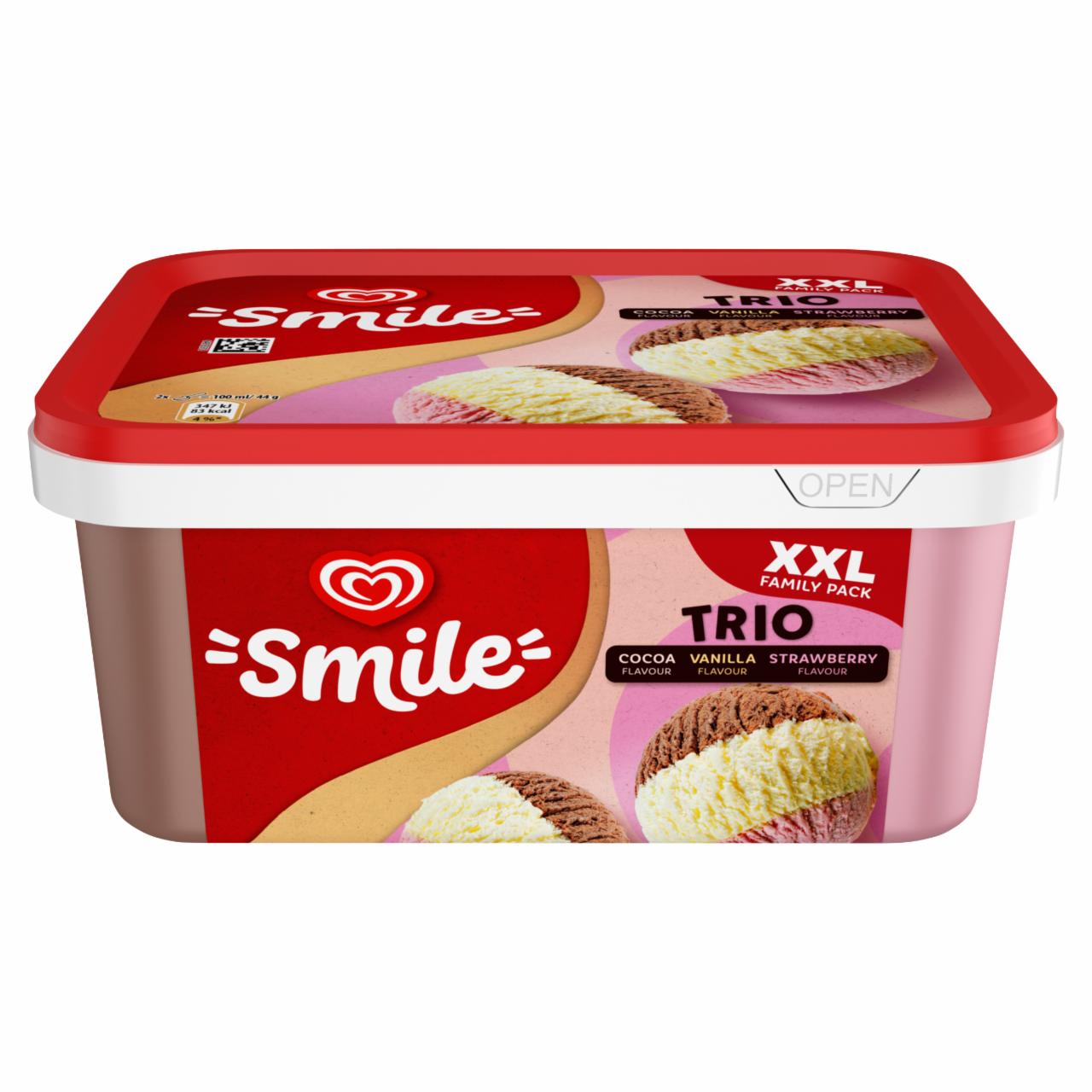 Képek - Algida Smile Trio kakaós jégkrém, vanília ízű jégkrém és eper ízű jégkrém 1800 ml