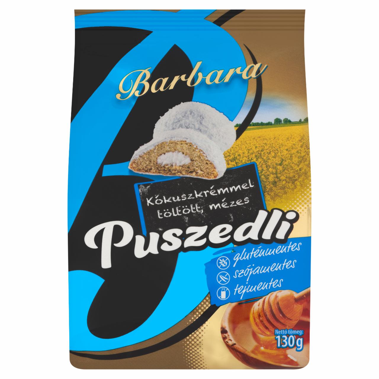 Képek - Barbara gluténmentes kókuszkrémmel töltött mézes puszedli 130 g