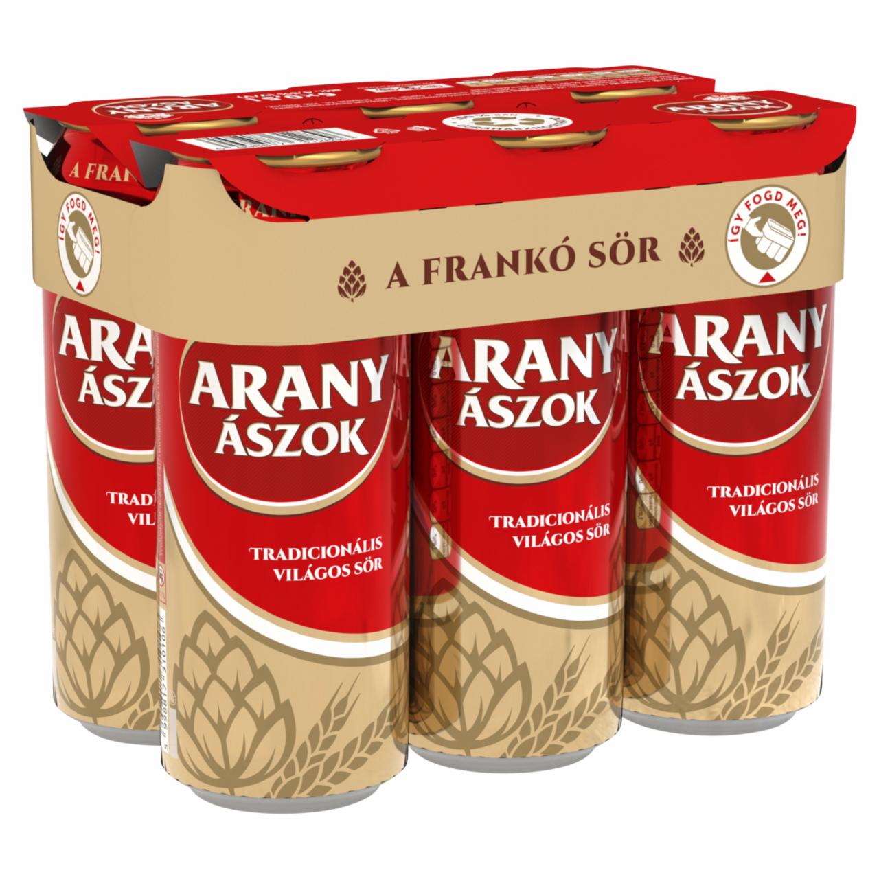 Képek - Arany Ászok világos sör 4,3% 6 x 0,5 l