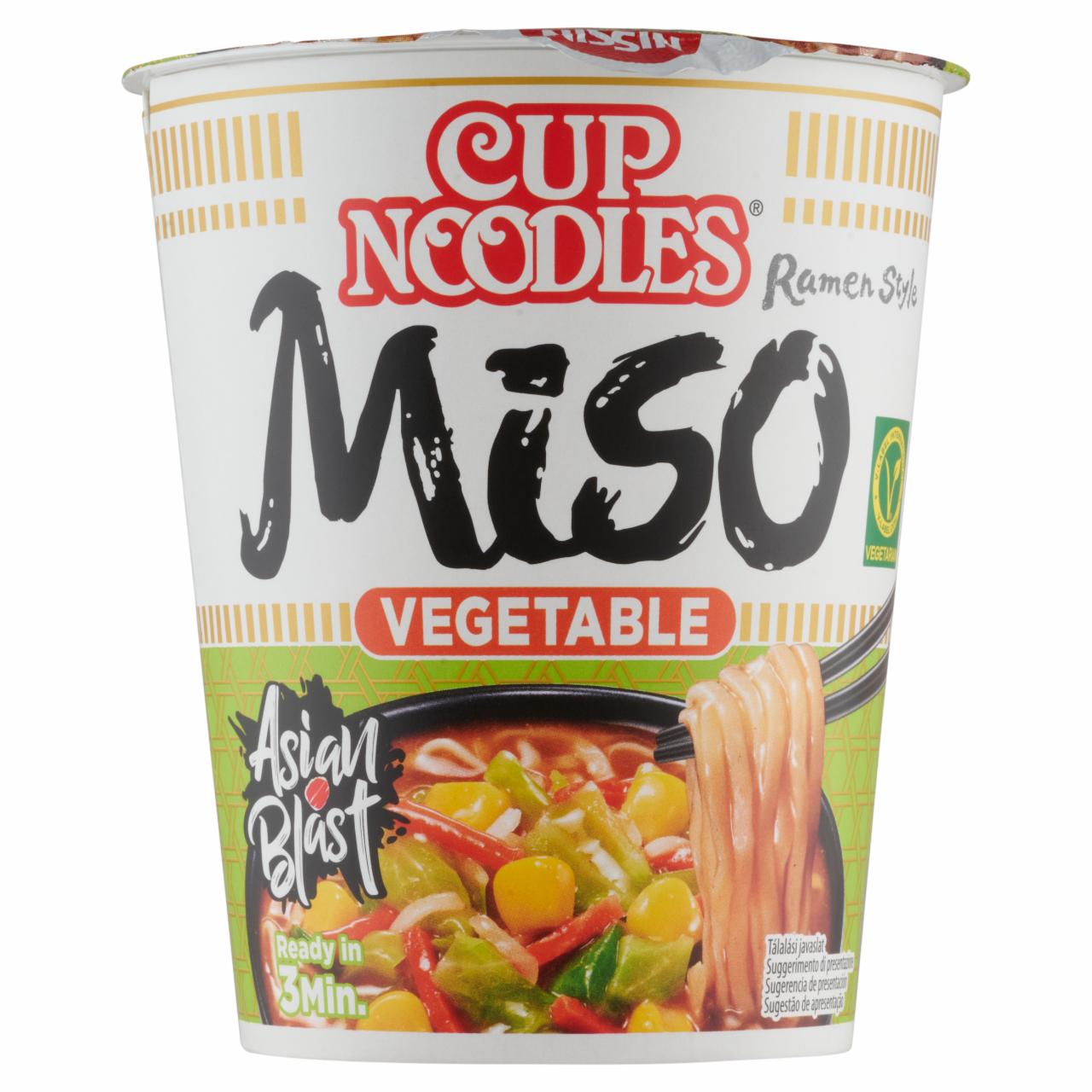 Képek - Cup Noodles Miso instant tésztaleves miso ízesítéssel és szárított zöldségekkel japán módra 67 g