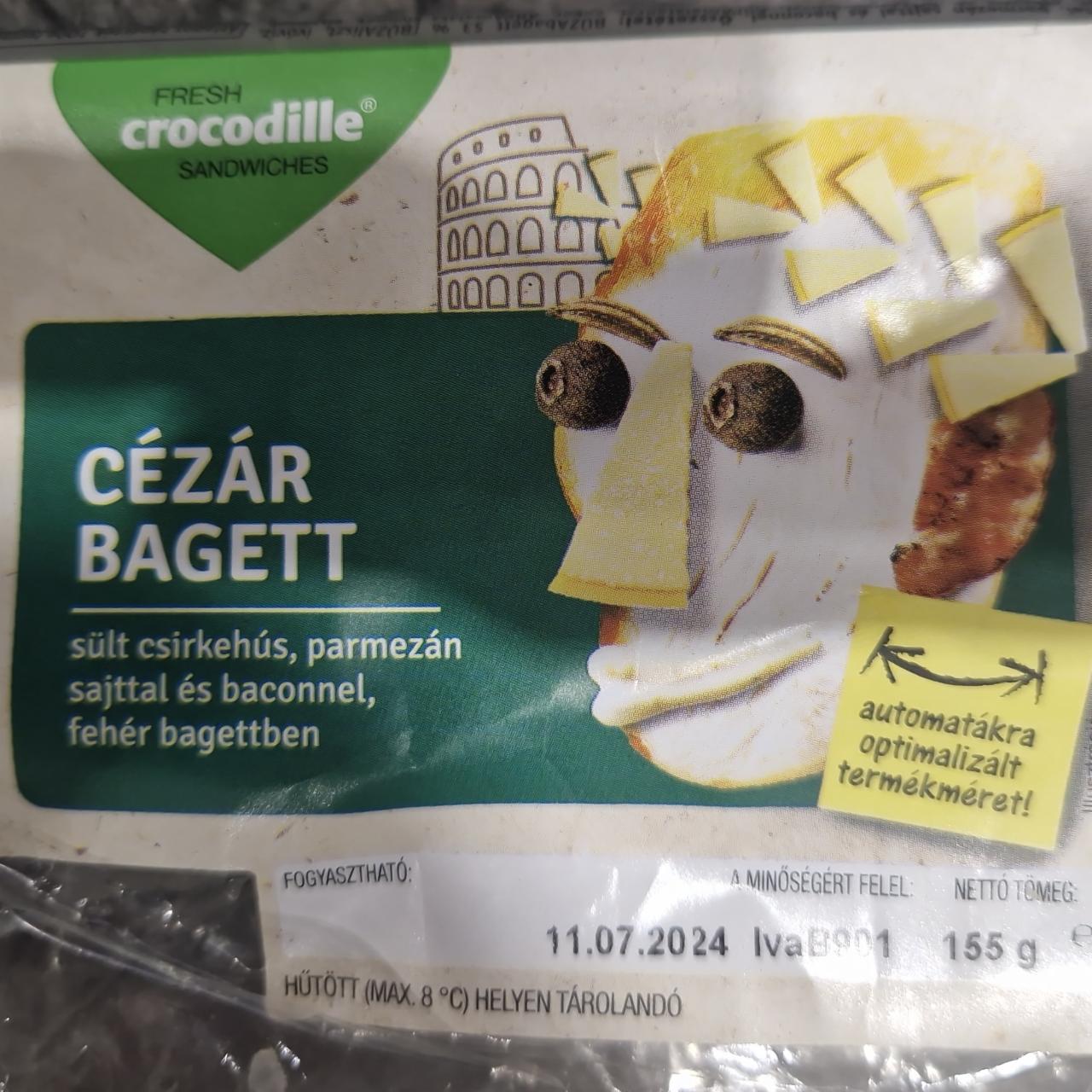 Képek - Cézár bagett sült csirkehús parmezán sajttal bacon Crocodille