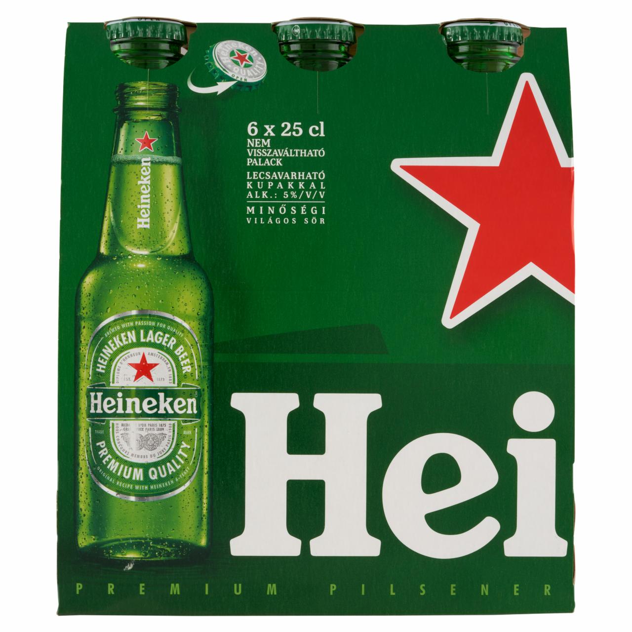 Képek - Heineken minőségi világos sör 5% 6 x 25 cl