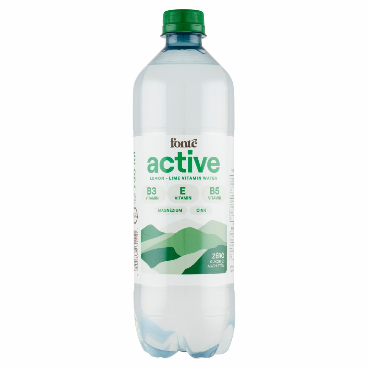 Képek - Fonte Active citrom-lime ízű szénsavmentes energia- és cukormentes üdítőital édesítőszerrel 750 ml