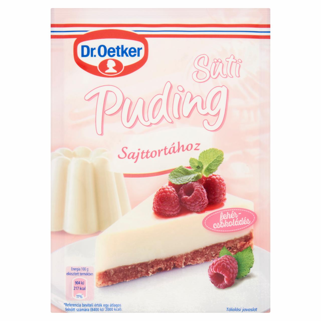 Képek - Dr. Oetker Süti Puding fehércsokoládés pudingpor sajttortához 71 g