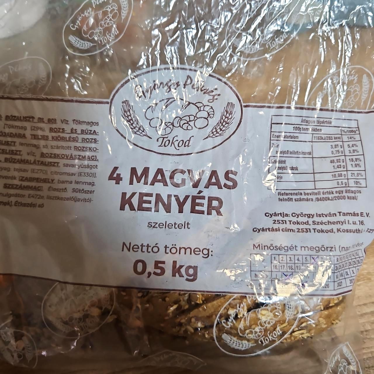 Képek - 4 magvas kenyér szeletelt György pékség