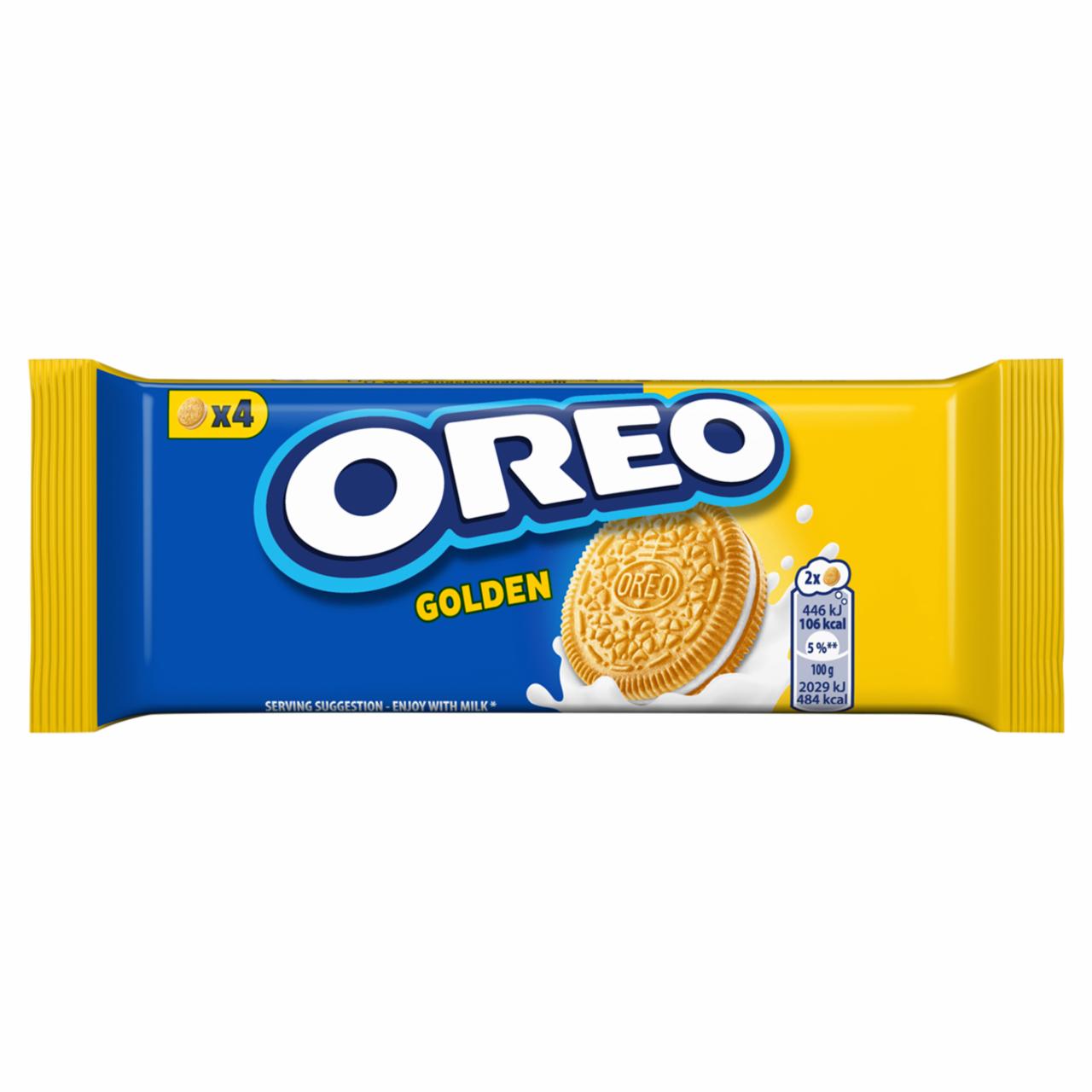 Képek - Oreo Golden vaníliaízű töltelékkel töltött keksz 44 g