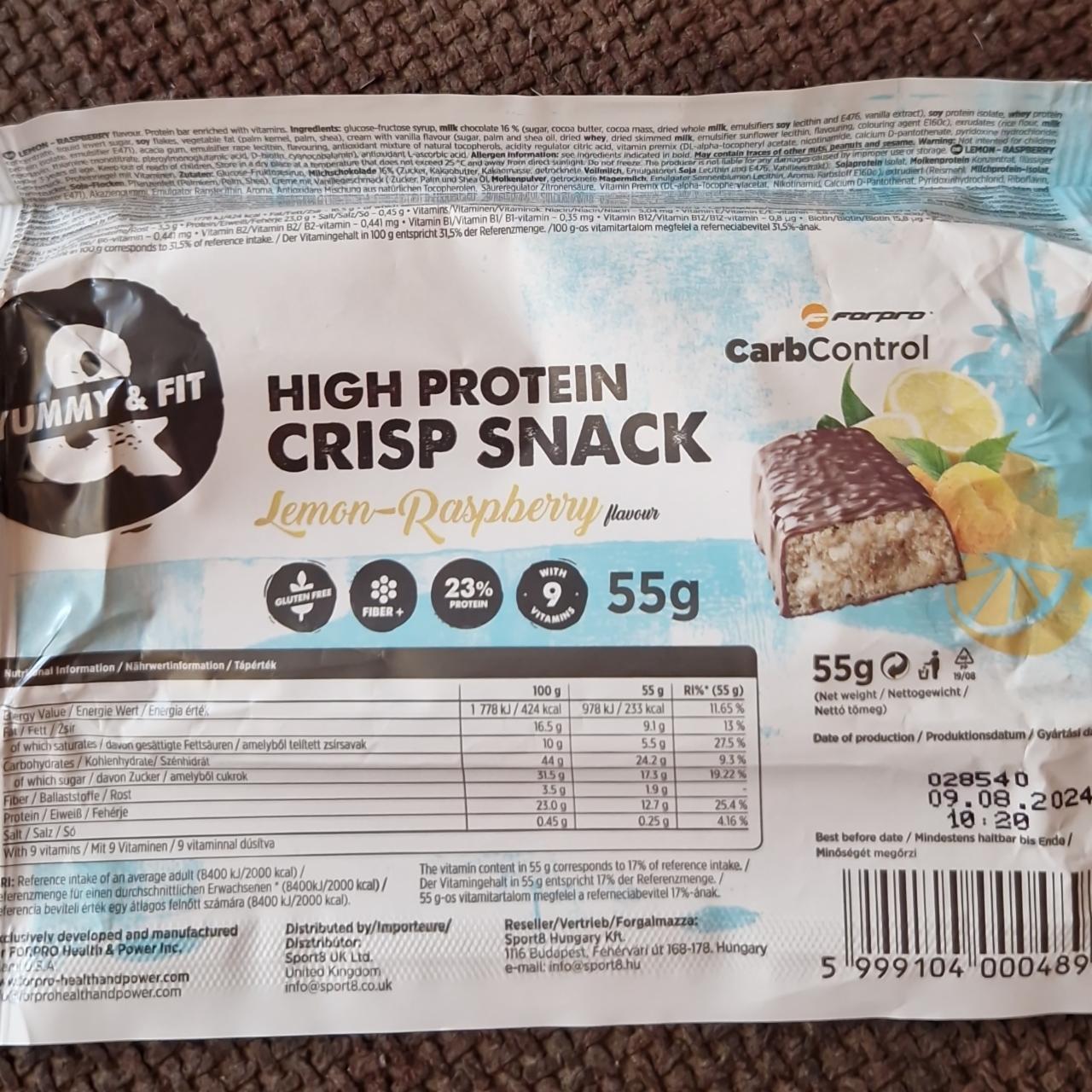 Képek - High protein crisp snack Lemon-Raspberry Forpro