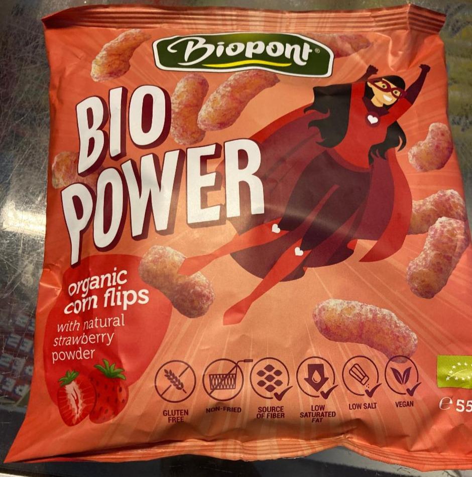 Képek - Biopont Bio Power Bio gluténmentes kukorica snack valódi eperporral 55 g