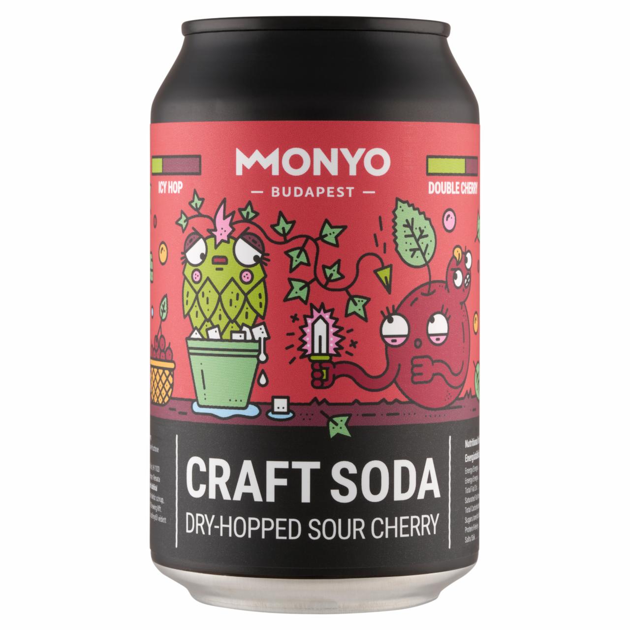 Képek - MONYO Craft Soda hidegkomlózott alkoholmentes szénsavas kraft üdítőital meggyel 0,33 l 