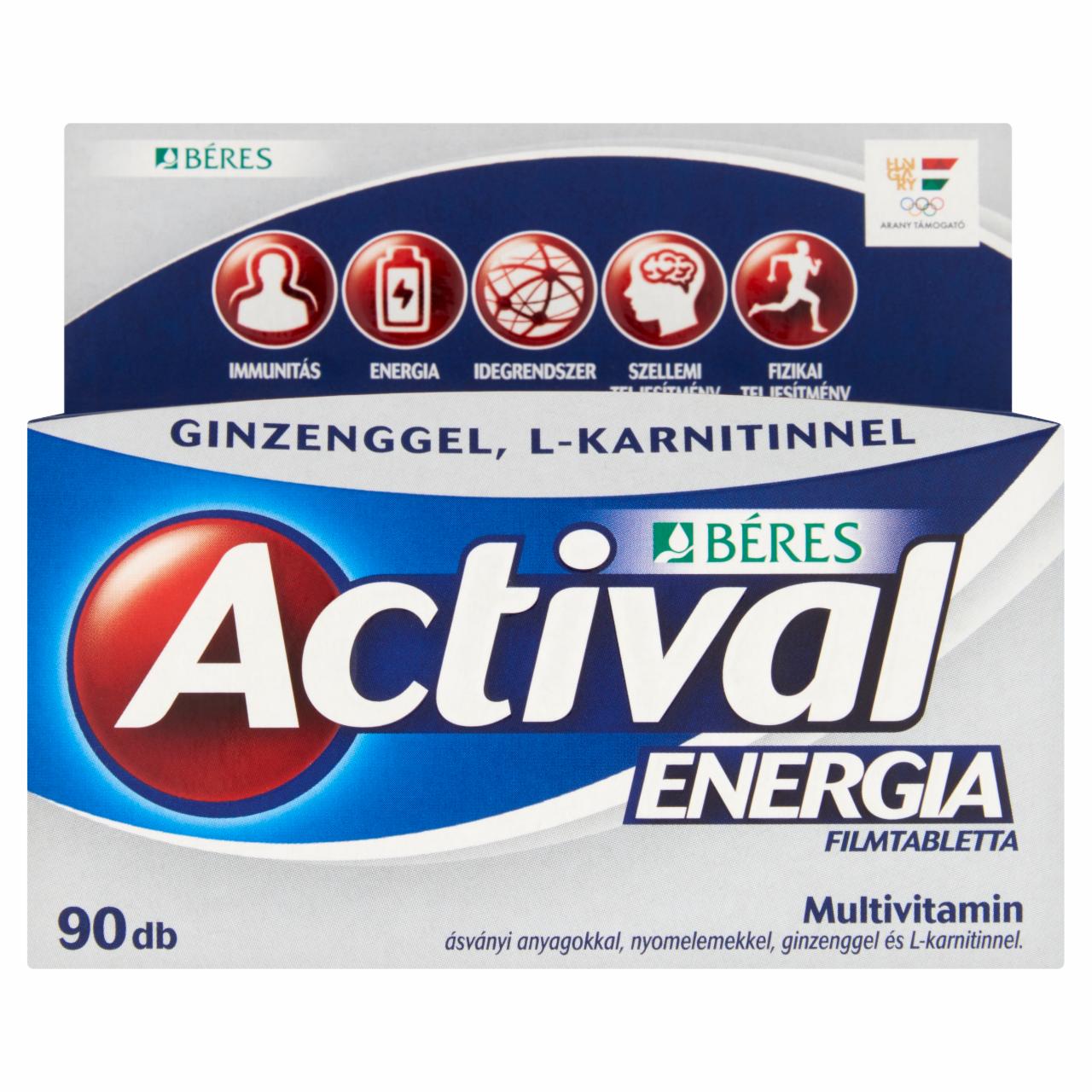 Képek - Béres Actival Energia multivitamin filmtabletta 90 db 118 g